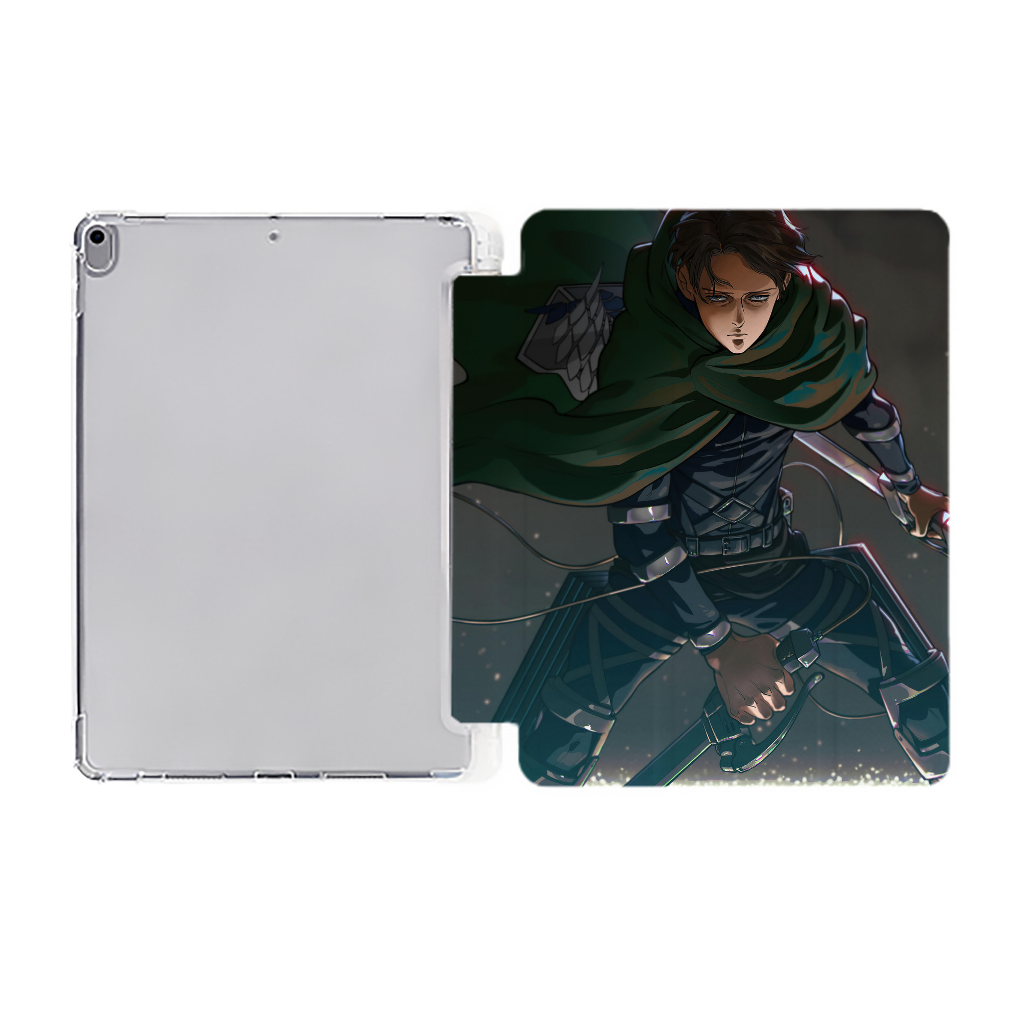 （画像用） 進撃の巨人 Attack on Titan IPad ケース ペン収納付き 三つ折りスタンド PUレザー×シリコン 対応機種9.5/10.5/10.9インチ